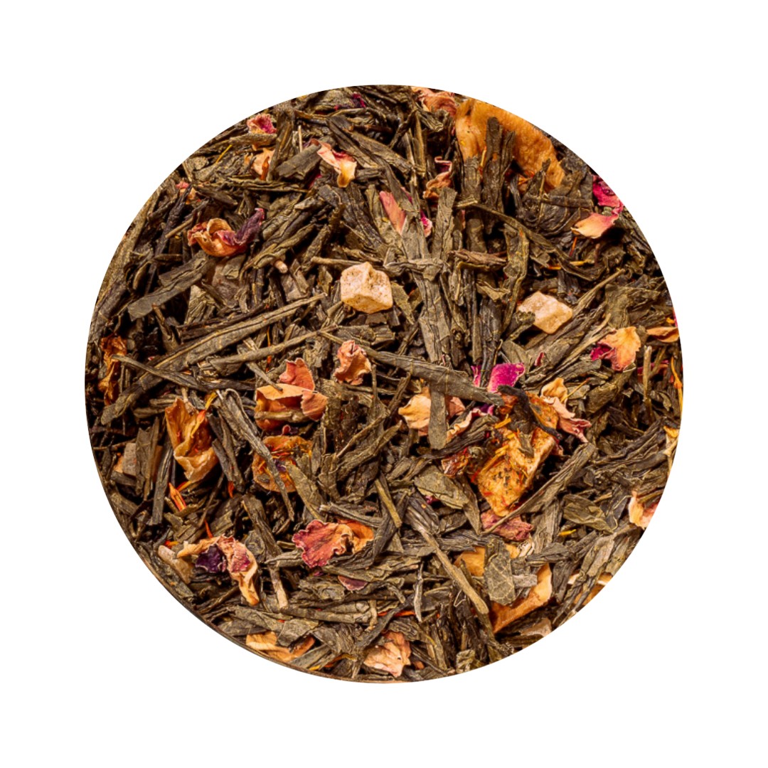 té verde mango y rosas